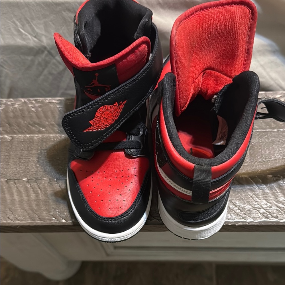 Jordan Kids Red and Black Sneakers